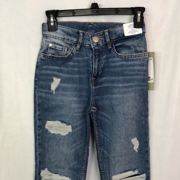COPY - H&M GIRL SLIM FIT ADJUSTABLE WAIST DISTRESSED BLUE WASHED SIZE 12 - Picture 3 of 11